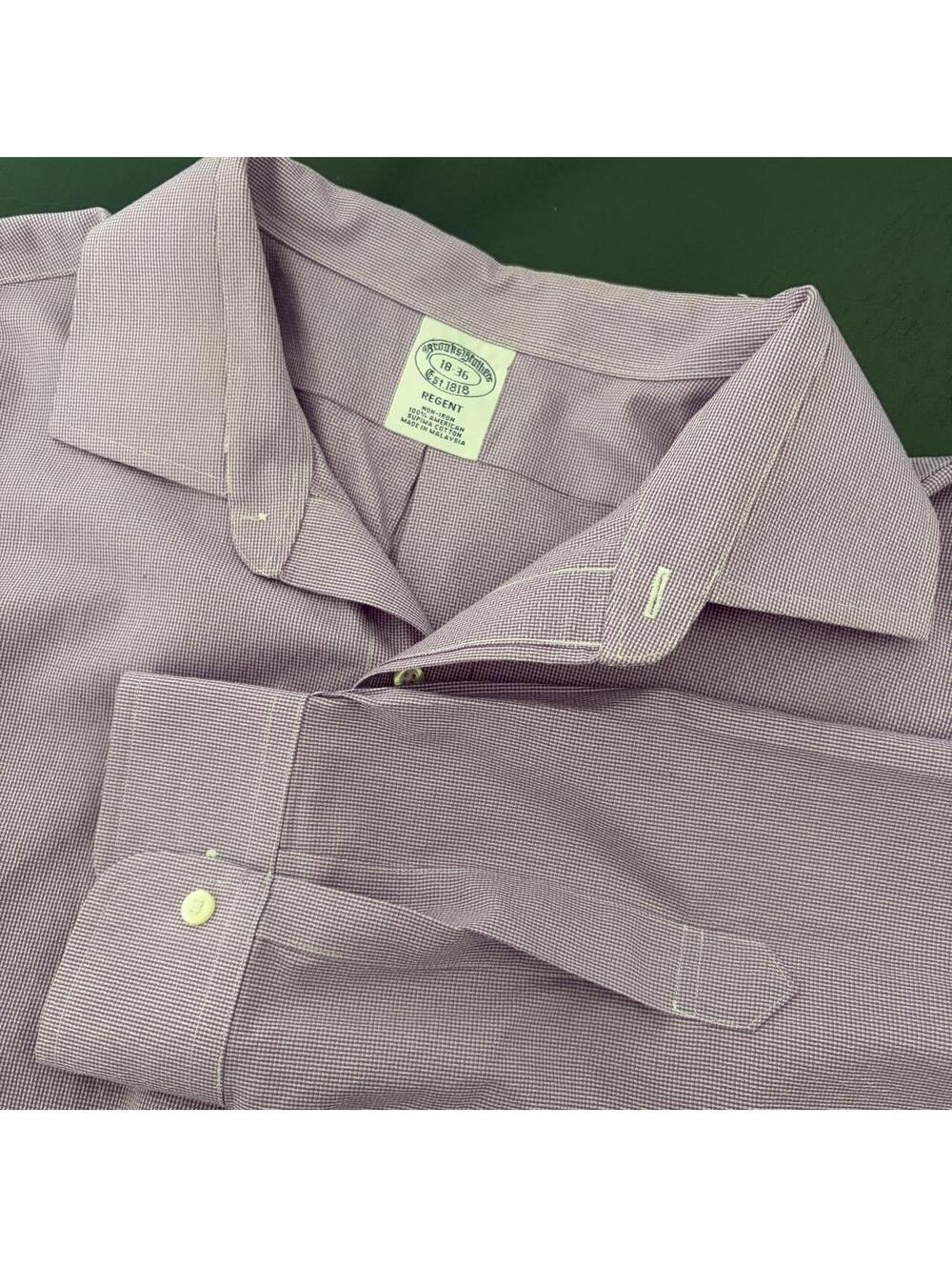 Brooks Brothers Regent Purple Gingham Cotton Shirt